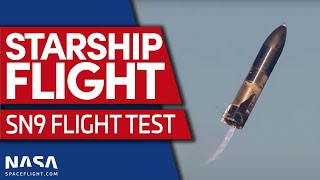 Starship SN9 Flight Test [upl. by Nagiam]