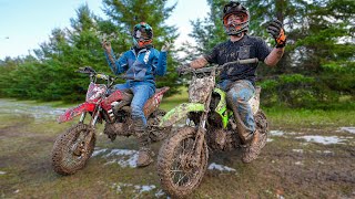 Pit Bike Race in the Muddiest Conditions [upl. by Mellman]