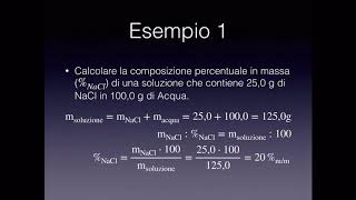 Le soluzioni  La percentuale in massa [upl. by Alcot]