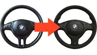 E46 SPORT STEERING WHEEL TO M3 STEERING WHEEL DIY [upl. by Hashim]