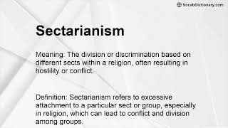 Sectarianism Meaning [upl. by Nerual]