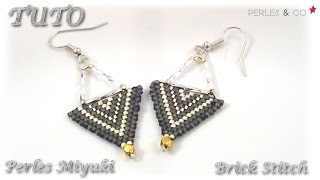 TUTO  Boucles doreilles en perles miyuki  brick stitch  Perles and co [upl. by Booth]