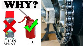 How To BEST LUBRICATE a Motorcycle Chain Whist Traveling  Use Heavy Duty Oil Not Chain Spray [upl. by Nywles]