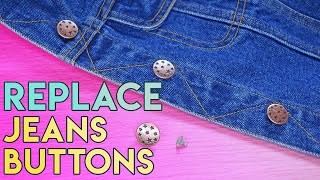 How to change jeans buttons on a denim jacket [upl. by Anialeh]