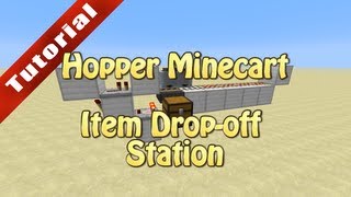 Minecraft Tutorial Hopper Minecart Item Dropoff Station [upl. by February]