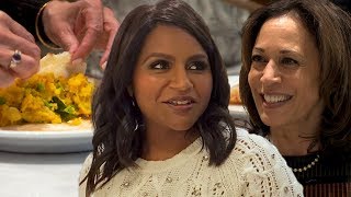 Kamala Harris amp Mindy Kaling Cook Masala Dosa [upl. by Neliak]