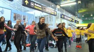 Flash mob in Vilnius airport [upl. by Aicire]