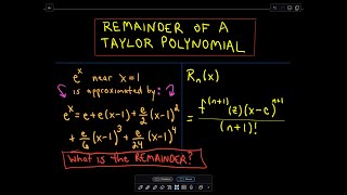 📚 Finding the Remainder of a Taylor Polynomial – Example Using Taylor’s Remainder Theorem 📚 [upl. by Okire482]