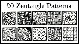 Easy 20 Zentangle Patterns for Beginners [upl. by Gardy]