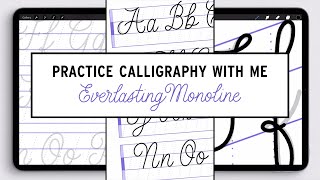 Learn Calligraphy with My FREE Practice Sheets Everlasting Monoline [upl. by Venola]