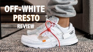 OFF WHITE NIKE AIR PRESTO WHITE ON FOOT REVIEW  A SNEAKER LIFE [upl. by Anaitsirhc]