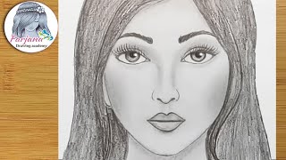 How to draw face for Beginners EASY WAY TO DRAW A GIRL FACE [upl. by Ellan]