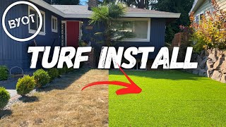 HOW TO INSTALL SYNTHETIC GRASS  DIY Artificial Grass [upl. by Emerald]