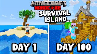 Minecraft 100 Days Deserted Island Challenge [upl. by Calise100]