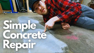 Repair Cracked and Broken Concrete Easy DIY  Garage Floor [upl. by Jutta513]