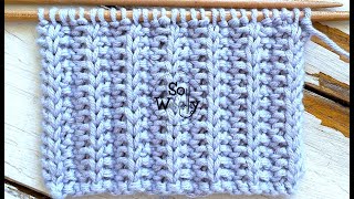 New Tworow repeat stitch pattern perfect for knitting scarves  No purling required  So Woolly [upl. by Shantha685]