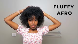 How to do a Fluffy Afro  4C4B Natural Hair [upl. by Taro]